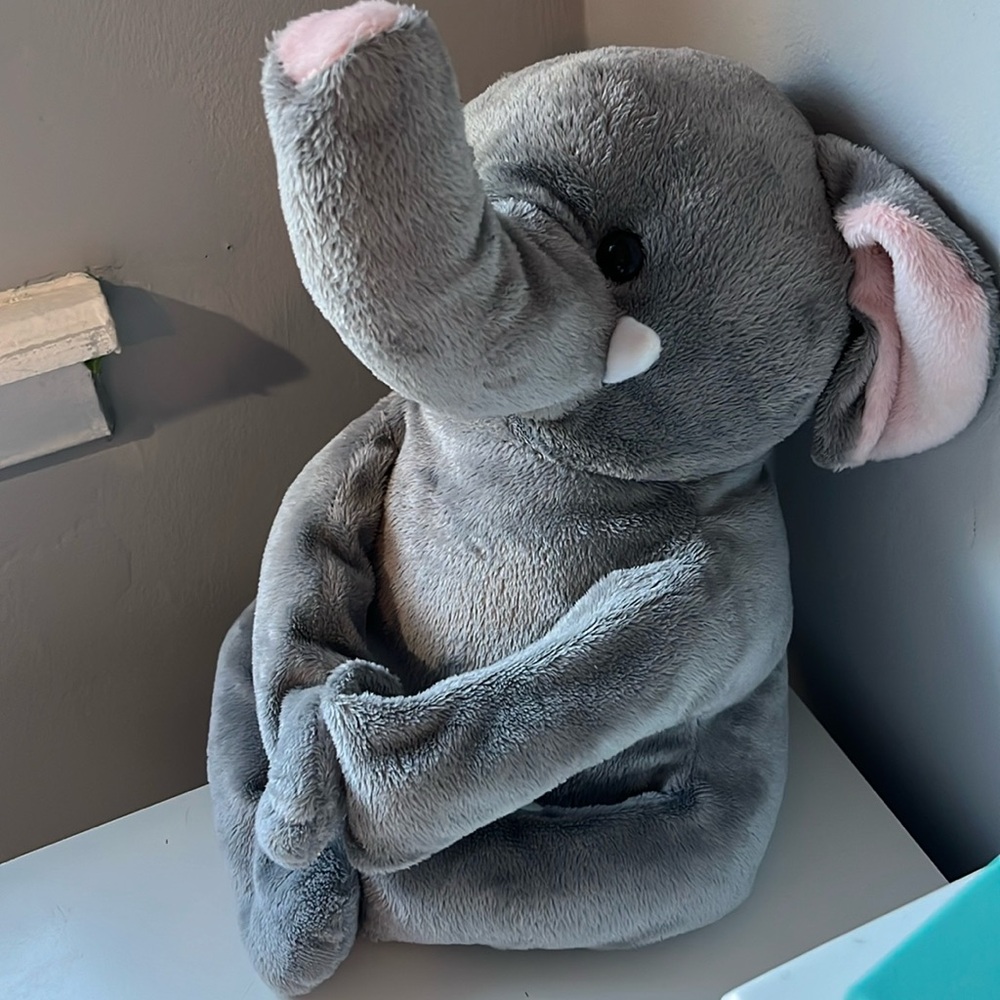 Hugging elephant stuffie